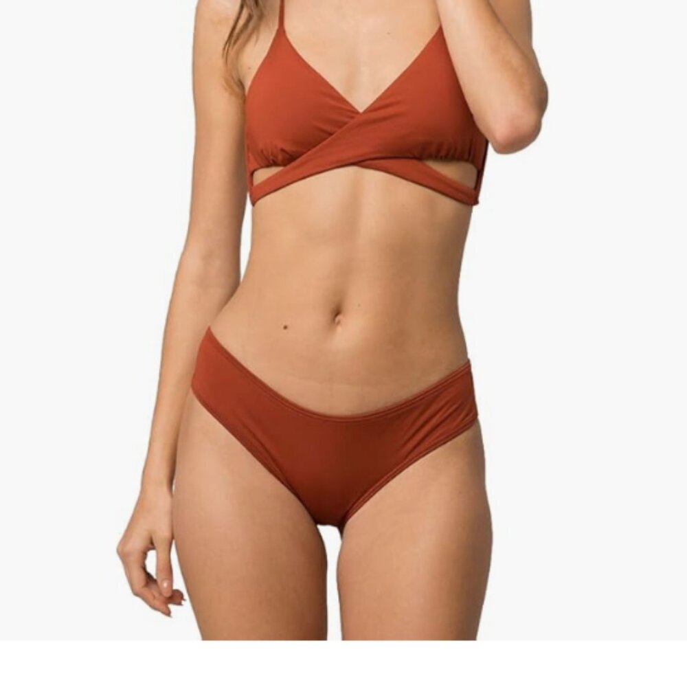 O'Neill Women Salt Water Solids Hipster Bikini Bottom Swimsuit Brown Size S 7875